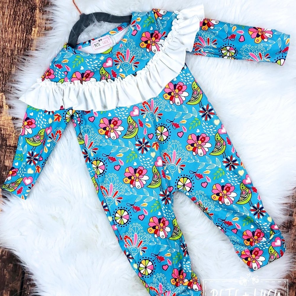 Pete + Lucy 12-18 months Dutch Country Ruffled Romper
